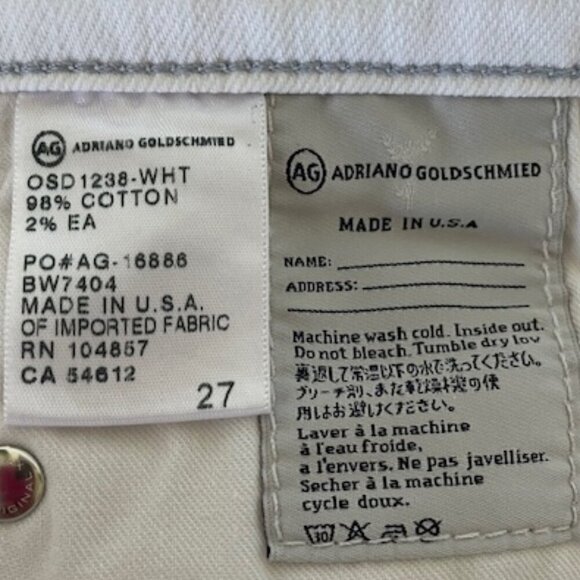 AG ADRIANO GOLDSCHMIED The Malibu Bermuda Length Shorts White Denim 27 - Picture 12 of 16
